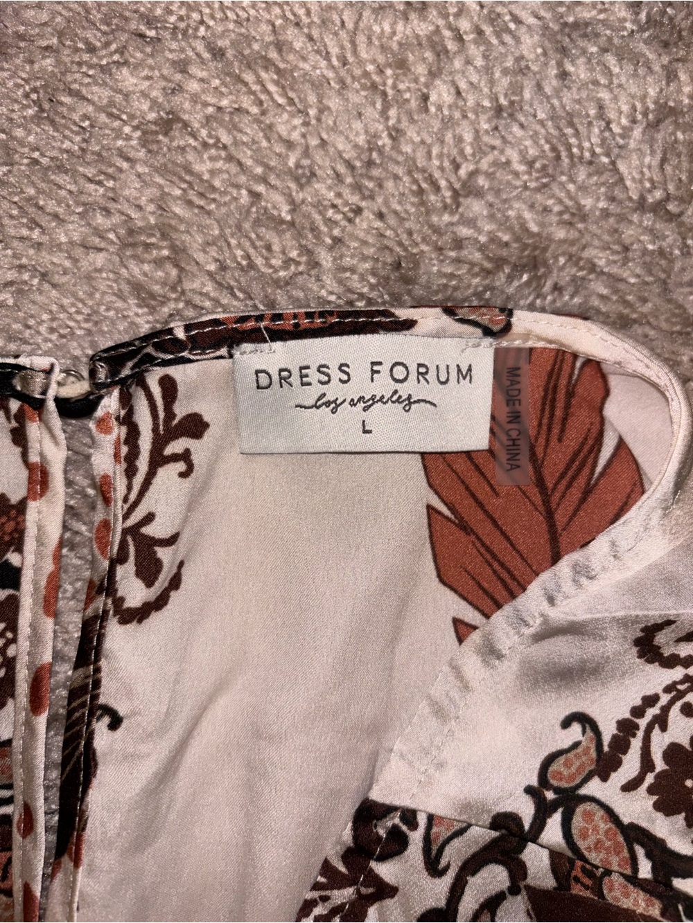 Dress Forum Cream and Brown Floral Print Jumpsuit - Picture 2 of 5